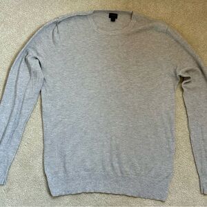 J. Crew Men's Light Gray Lightweight Crewneck Sweater